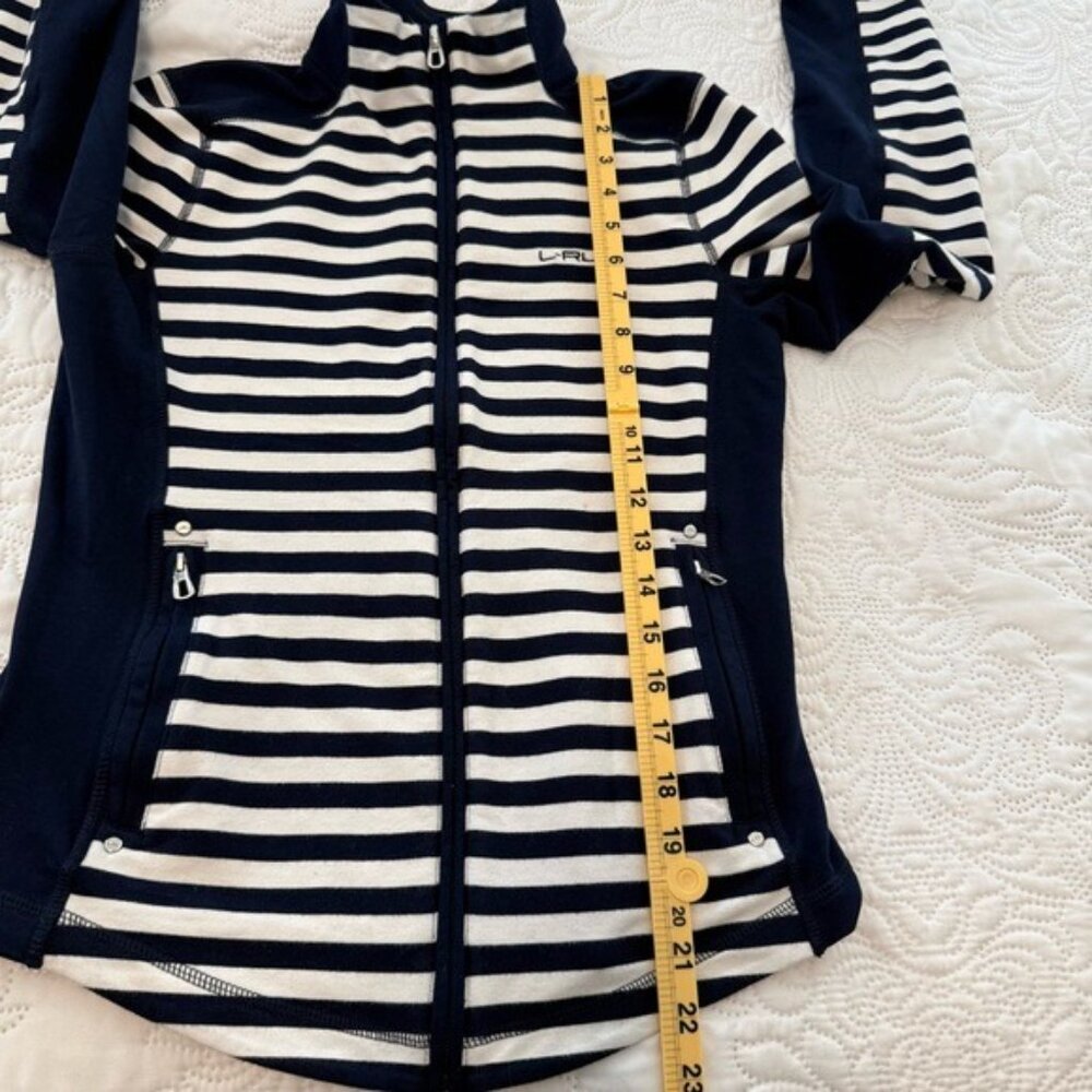 Lauren Ralph Lauren Active Women’s Zip Up Jacket Size Small Striped Retro - Picture 3 of 12
